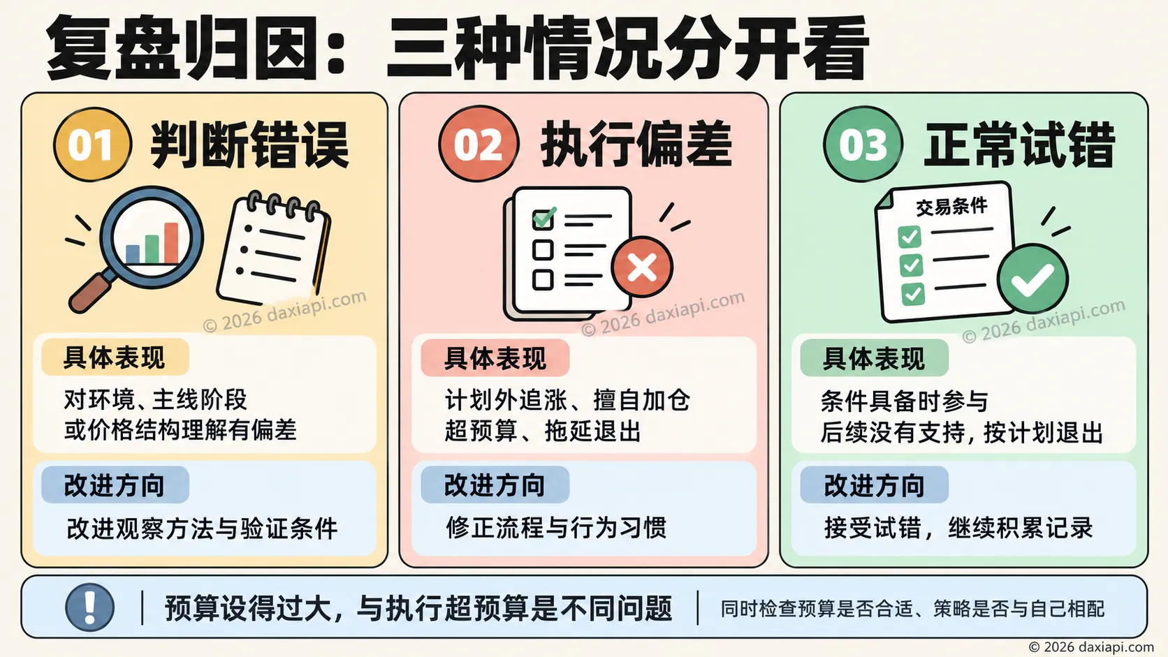 复盘归因的三种情况