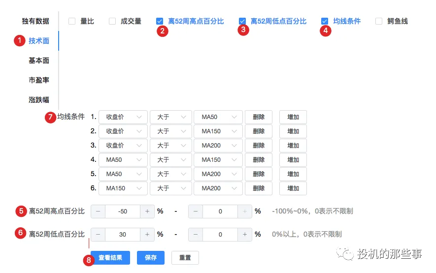 选股器操作界面